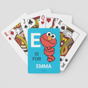 E is for Elmo Add Your Name Playing Cards