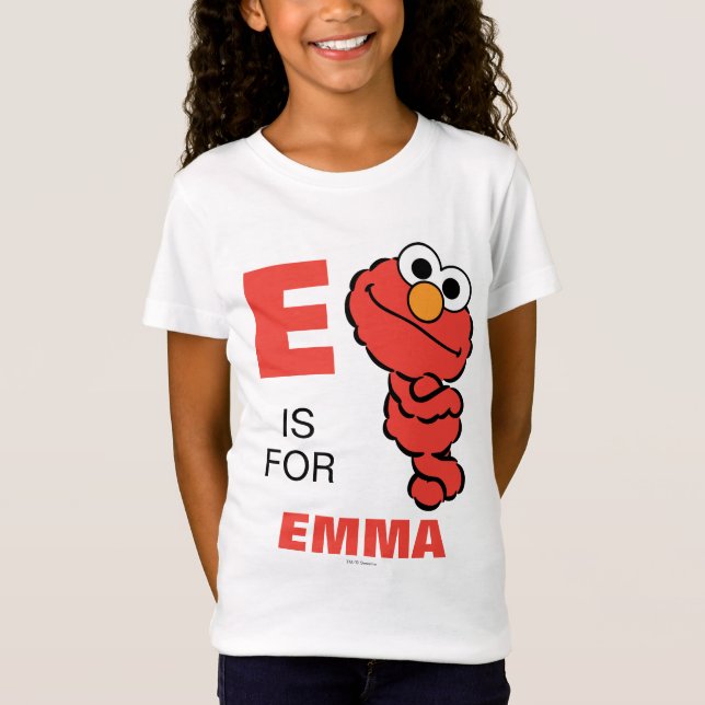 E is for Elmo | Add Your Name T-Shirt (Front)