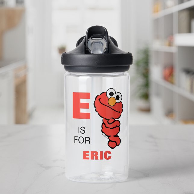 E is for Elmo | Add Your Name Water Bottle (Creator Uploaded)