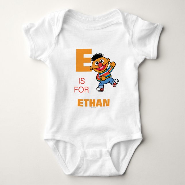 E is for Ernie | Add Your Name Baby Bodysuit (Front)