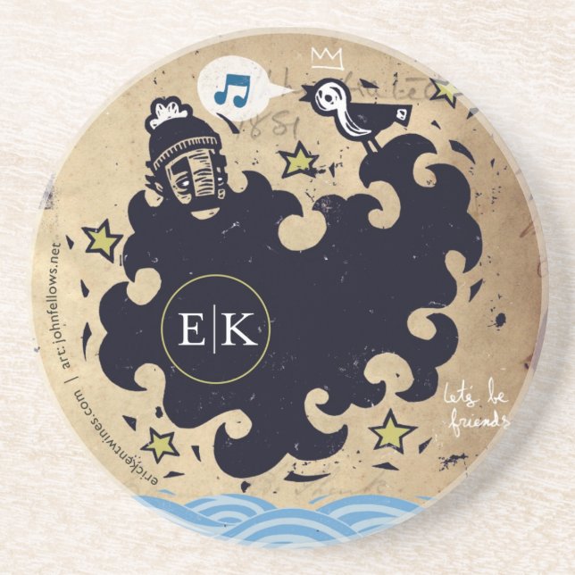 E|K Coaster featuring artist John Fellows (Front)