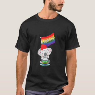 E Koala Ty Christmas Cute Lgbt Q Gay Pride Flag Xm T-Shirt