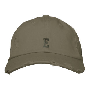E Letter Monogram Symbol Initial Embroidered Hat