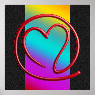 e m a i l 4 y o u   fire red, coloured linear poster