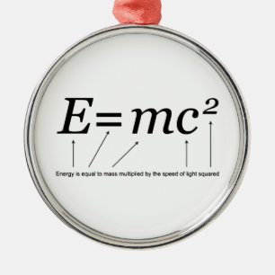 E=MC2 Einstein's Theory of Relativity Metal Tree Decoration