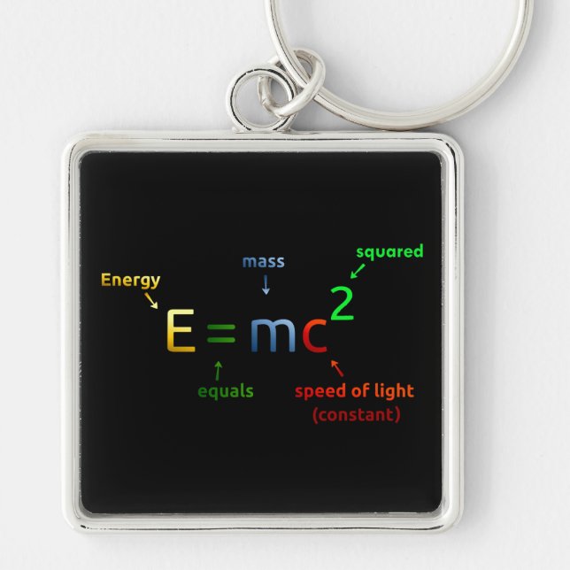 E = MC^2. E equals MC Squared Key Ring (Front)