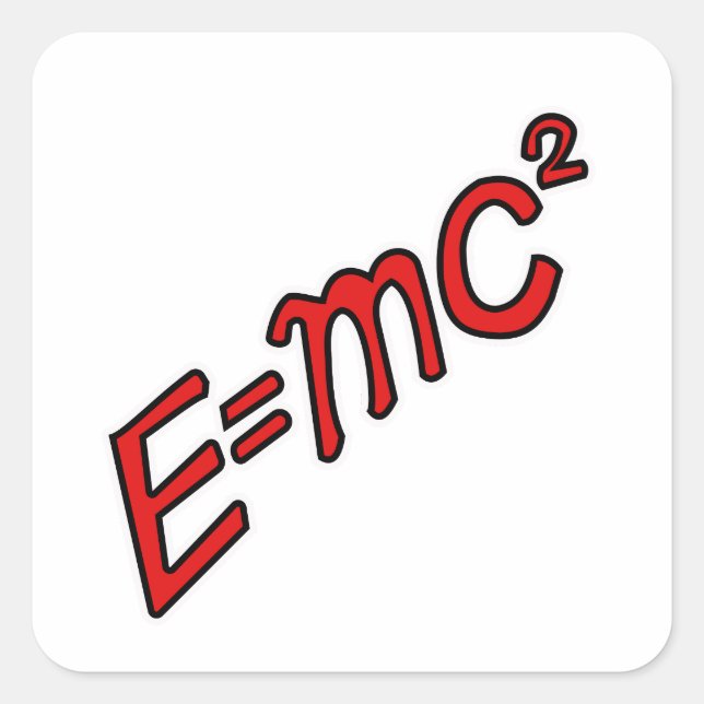 E = mc² – Genius Mode On Square Sticker (Front)