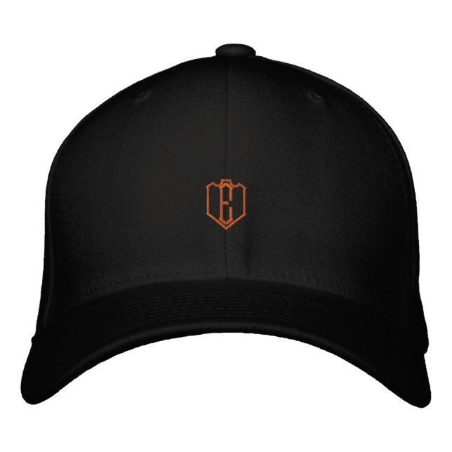 E Monogram Black-Hat Flexfit Wool Large XL Stylish Embroidered Hat (Front)