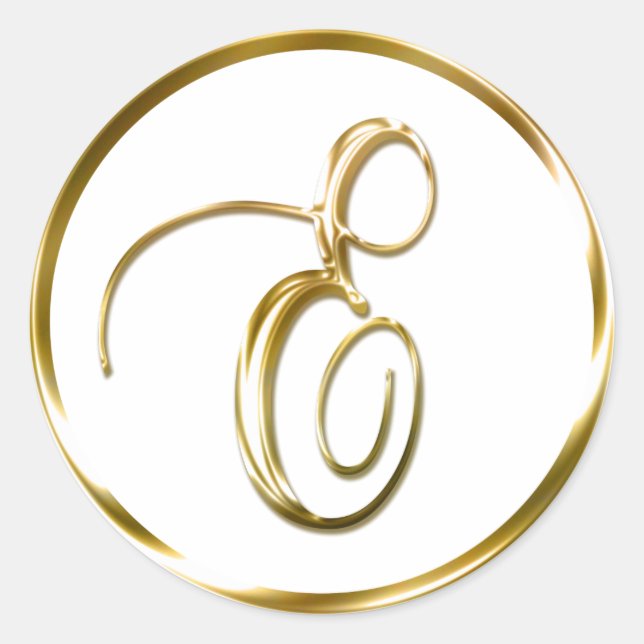 E Monogram Faux Gold Envelope Or Favour Seal (Front)