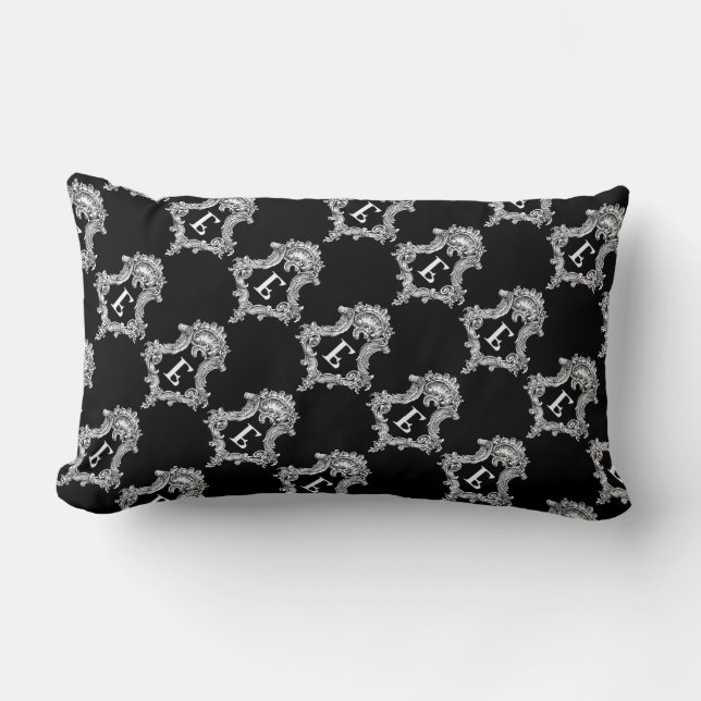 E Monogram Initial Throw Pillow (Front)