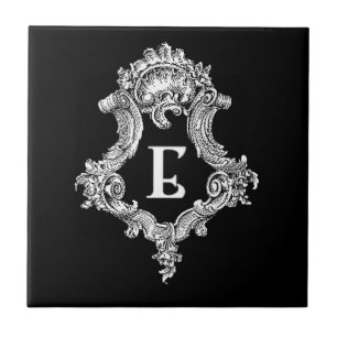 E Monogram Initial Tile