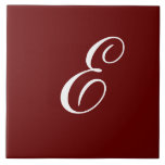 E Monogram Initial White on Maroon Tile<br><div class="desc">Classic White Letter Monogram on Dark Red Background,  E.</div>