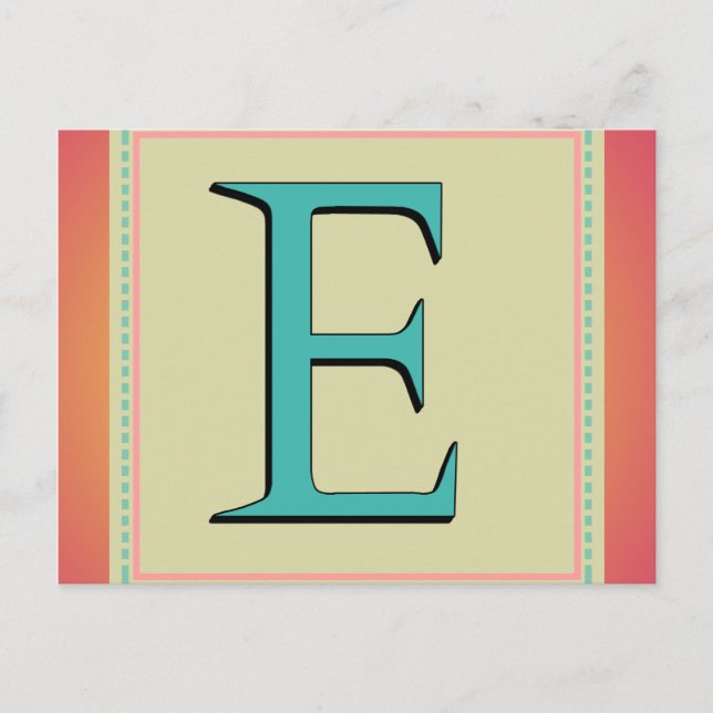 E MONOGRAM LETTER POSTCARD (Front)