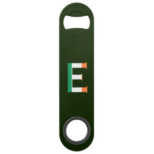 E Monogram overlaid on Irish Flag bocnt