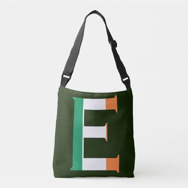 E Monogram overlaid on Irish Flag cbbcnt Crossbody Bag (Front)