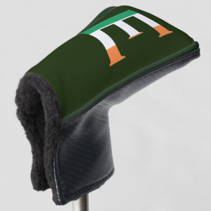 E Monogram overlaid on Irish Flag pccn Golf Head Cover