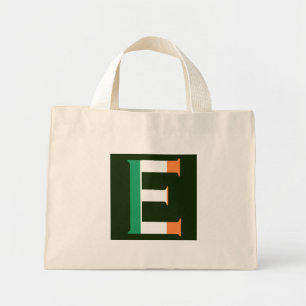 E Monogram overlaid on Irish Flag ttcnt Mini Tote Bag