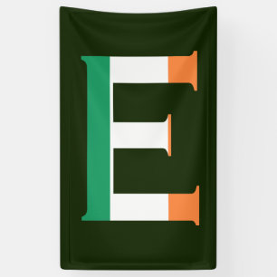 E Monogram overlaid on Irish Flag (v) bnrcnt Banner