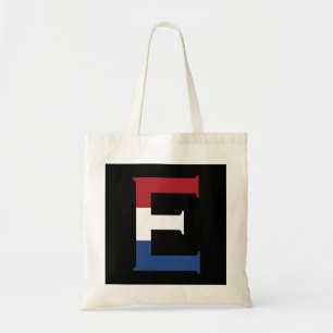 E Monogram overlaid on NLD Flag on bk btcn Tote Bag