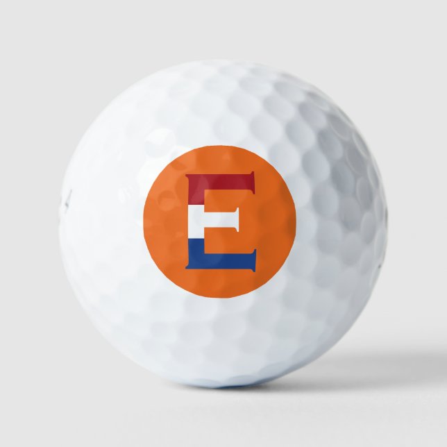 E Monogram overlaid on NLD Flag on or be6 gbcnt Golf Balls (Front)