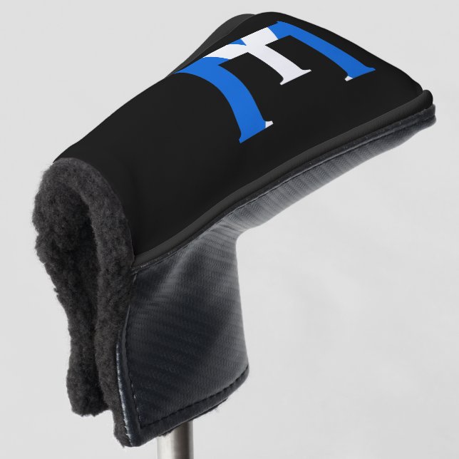 E Monogram overlaid on Scottish Flag pccnt Golf Head Cover (3/4 Front)