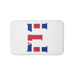 E Monogram overlaid on Union Jack Flag bmcnt Bath Mat