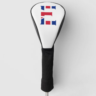 E Monogram overlaid on Union Jack Flag dccn Golf Head Cover
