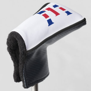 E Monogram overlaid on Union Jack Flag pccn Golf Head Cover