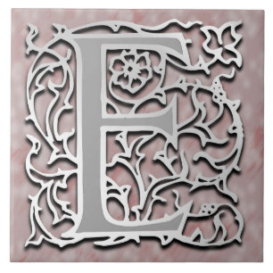 E Monogram "Silver Stone" Ceramic Tile
