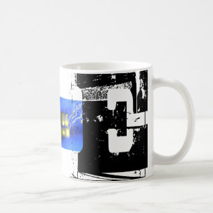 E Monogram Typography Cool Grunge Mug