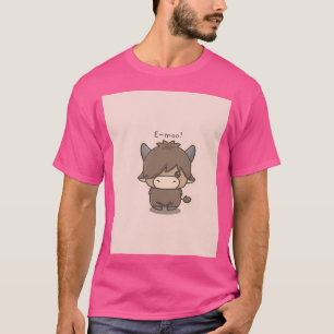 E-Moo - Cute Little Highland Cow T-Shirt