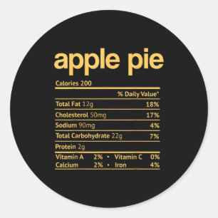 E Nutrition Facts Funny Thanksgiving Christmas  Classic Round Sticker