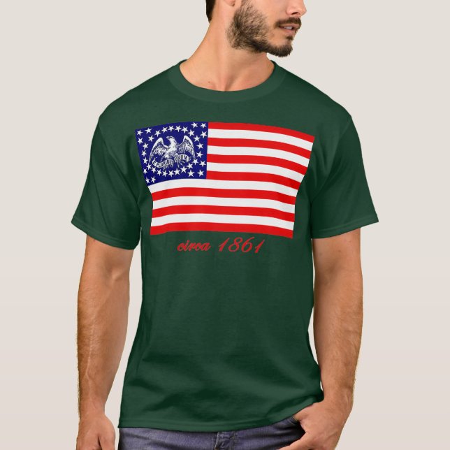 E PLURIBUS UNUM CIVIL WAR REGIMENTAL FLAG T-Shirt (Front)