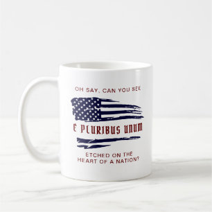 E Pluribus Unum Distressed US Flag Coffee Mug