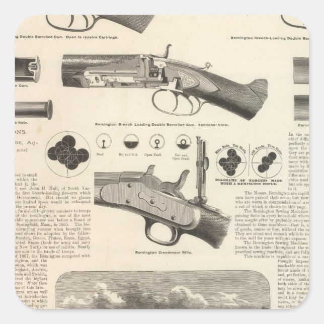 E Remington and Sons Square Sticker (Front)