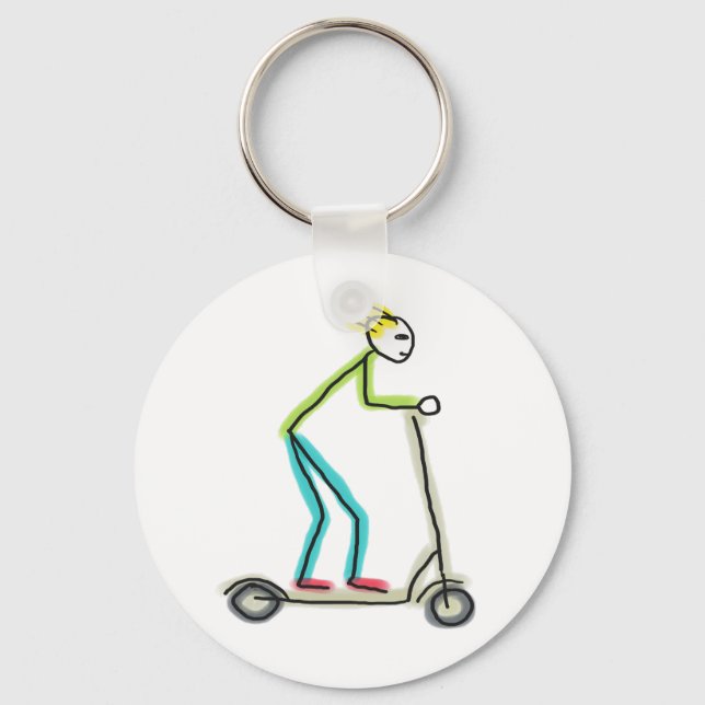 E-scooter Stickman Key Ring (Front)