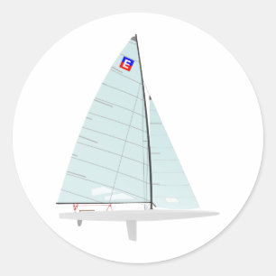 E-scow   Racing Sailboat onedesign  Class Classic Round Sticker