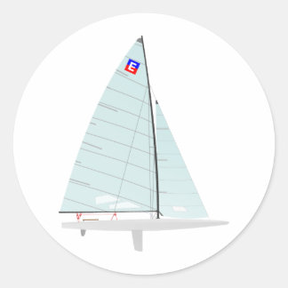 E-scow Racing Sailboat onedesign Class Classic Round Sticker