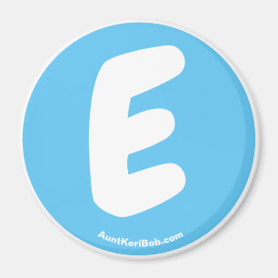 E Sky Blue Refrigerator Magnet