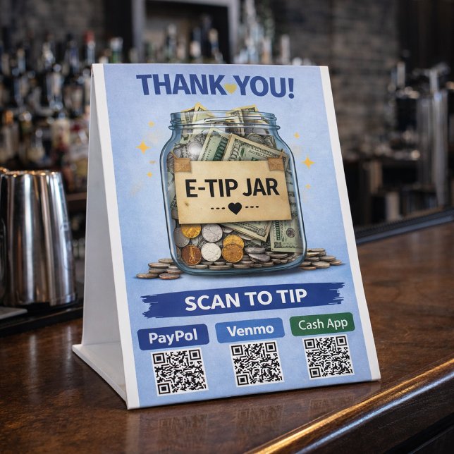 E-Tip Jar Scan to Pay QR Code Pedestal Sign (Creator Uploaded)
