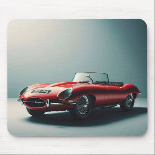 E-type Jaguar Convertible (Red) Mouse Pad