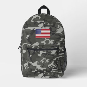 e Urban Cameo Pattern American flag Patriotic Printed Backpack