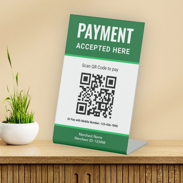 e-Wallet Scan to Pay QR Code Payment Tabletop Sign (Creator Uploaded)