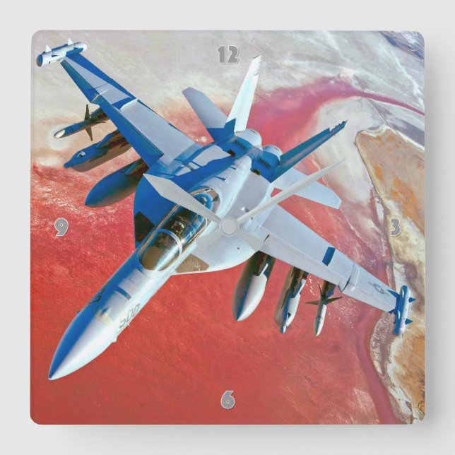 EA-18G GROWLER SQUARE WALL CLOCK (Front)