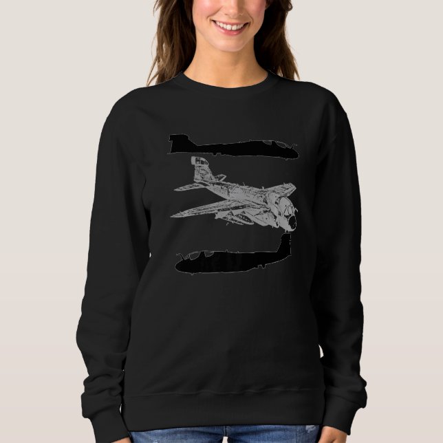 Ea 6b Prowler Electronic Jamming Attack Aircraft Sweatshirt (Front)