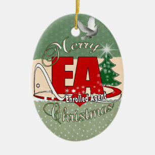 EA CHRISTMAS Enrolled Agent Ceramic Tree Decoration