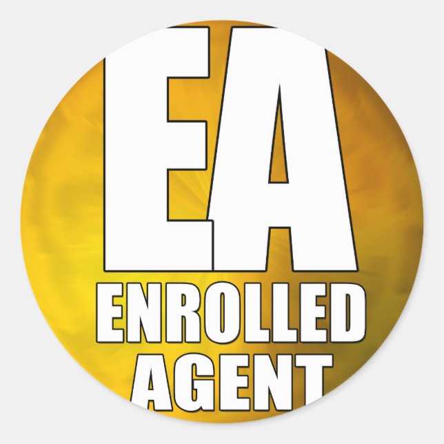 EA LOGO ENROLLED AGENT CLASSIC ROUND STICKER (Front)