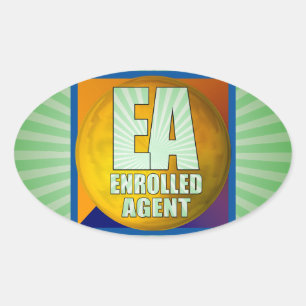 EA LOGO ENROLLED AGENT OVAL STICKER