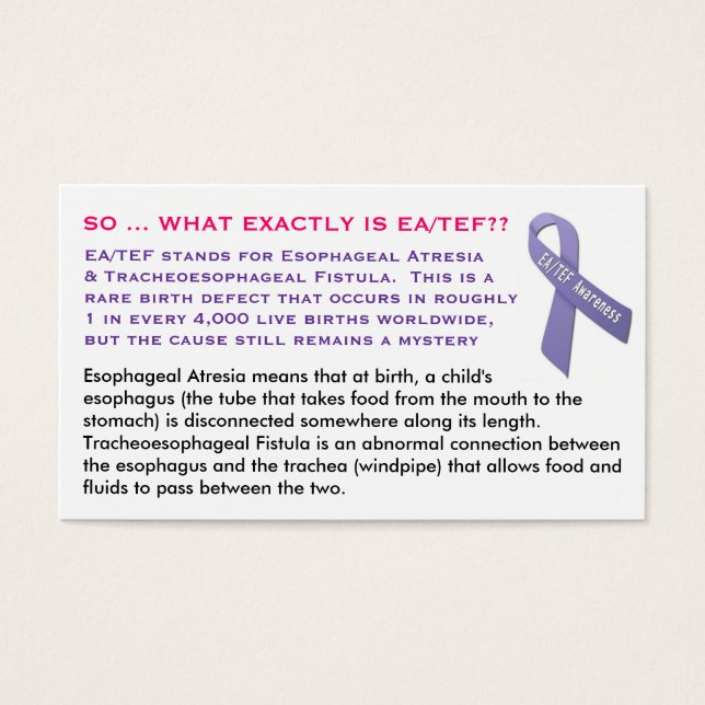 EA/TEF Education Cards (Front)