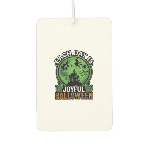 Each Day Joyful Halloween Haunted House Witch Cat  Car Air Freshener